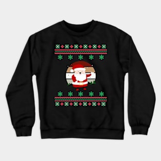 Santa Faux Ugly Christmas Sweater Funny Holiday Design Crewneck Sweatshirt